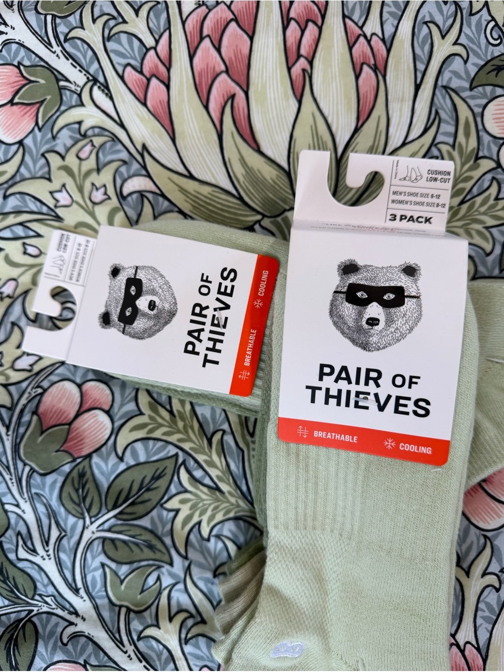 Pair Of Thieves 3-Pack Men’s Green Colour Low-Cut Socks.Size:M6-12/W 8-12.2Pack!